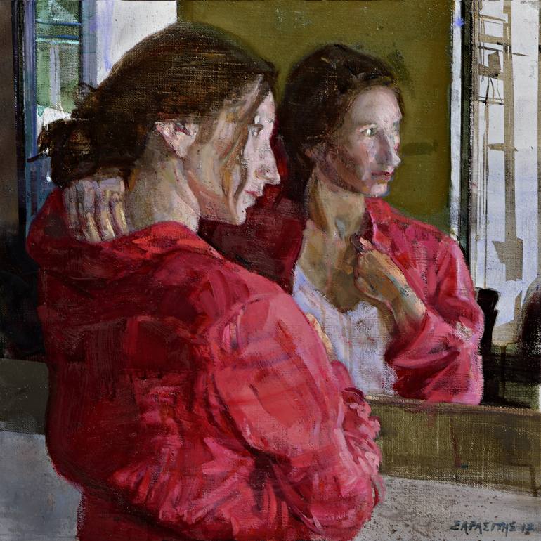 Girl In The Mirror Painting By Dimitris Sarasitis Saatchi Art