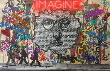 Original Street Art Graffiti Collage by Eugenia Retana