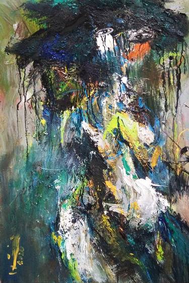 Original Abstract Expressionism Nude Paintings by Nguyen Hien
