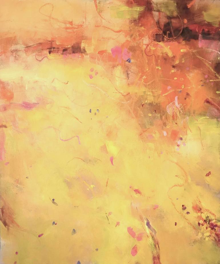 Original Abstract Painting by Andy Waite | Abstract Art on Plywood | The Purple Bordered Gold Moth