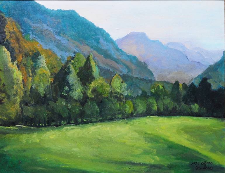 Blue Green Mountains Painting by Marianne Viljoen Saatchi Art