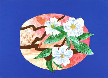 Original Minimalism Floral Collage by Tamila Zayferd