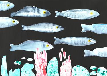 Print of Conceptual Fish Collage by Tamila Zayferd