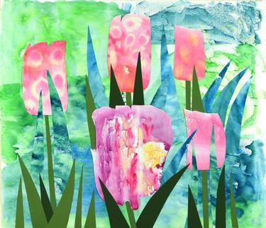 Original Floral Collage by Tamila Zayferd