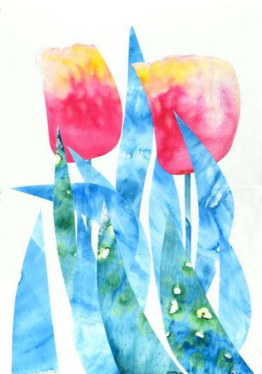 Original Illustration Floral Collage by Tamila Zayferd