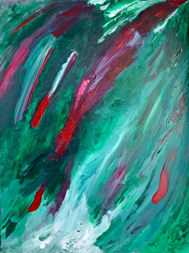 Original Abstract Expressionism Abstract Painting by Wojciech J Walkowicz