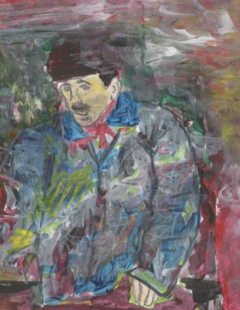 Original Expressionism People Painting by Dragos Serban