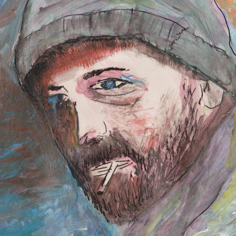 Original Expressionism People Painting by Dragos Serban