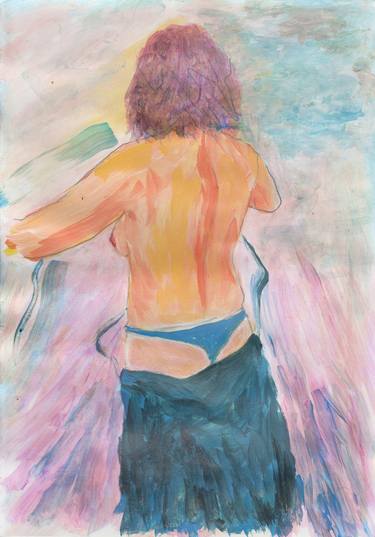 Saatchi Art Artist Dragos Serban; Paintings, “Woman undressing at the beach” #art