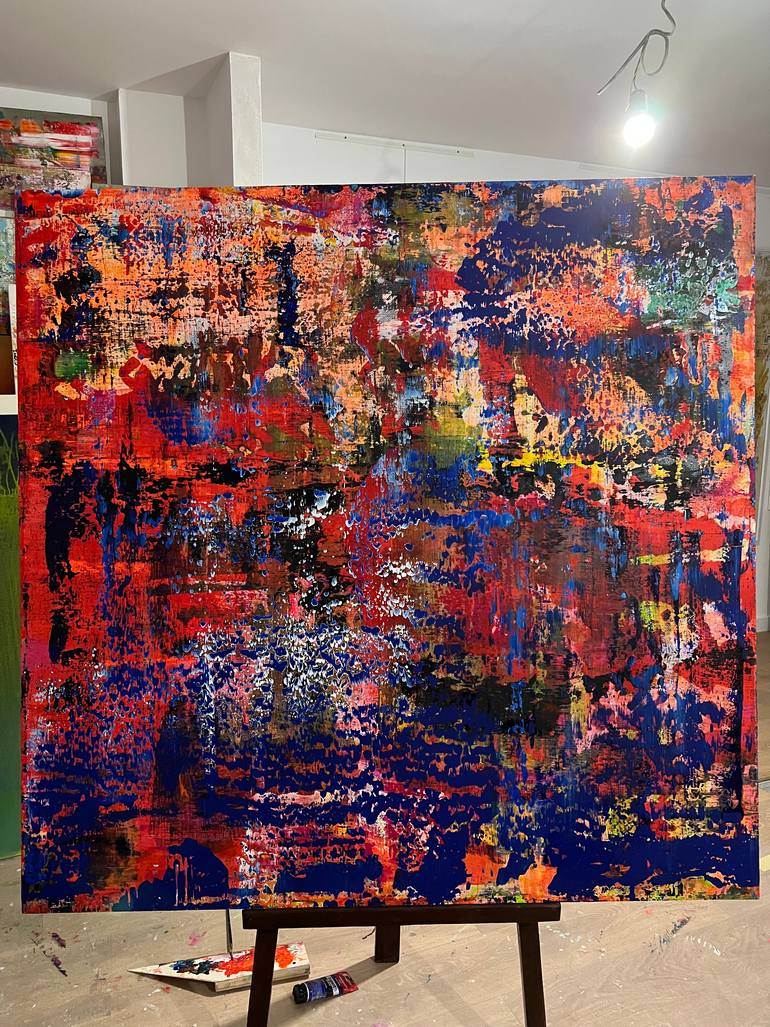 Original Abstract Expressionism Abstract Painting by Florina Breazu