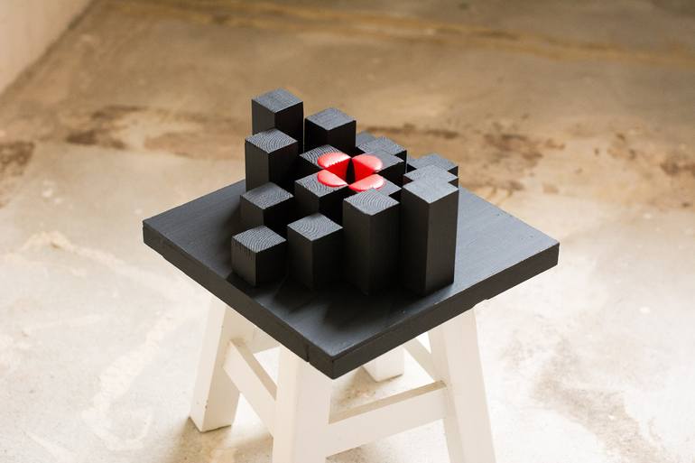 Original Cubism Geometric Sculpture by Rouzbeh Tahmassian