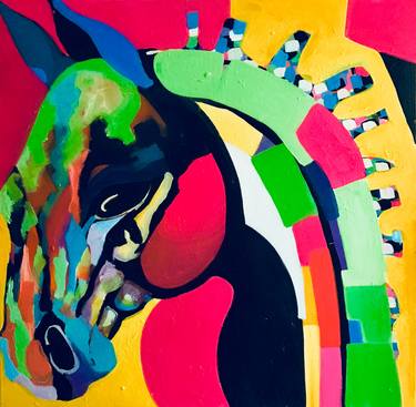 Print of Horse Collage by Elizabeth HAMILL