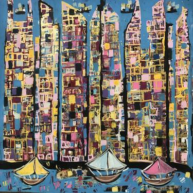 Print of Abstract Expressionism Cities Collage by Elizabeth HAMILL