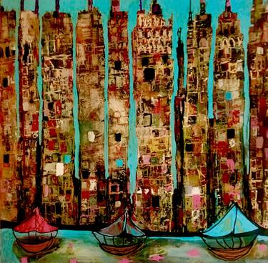 Print of Cities Collage by Elizabeth HAMILL