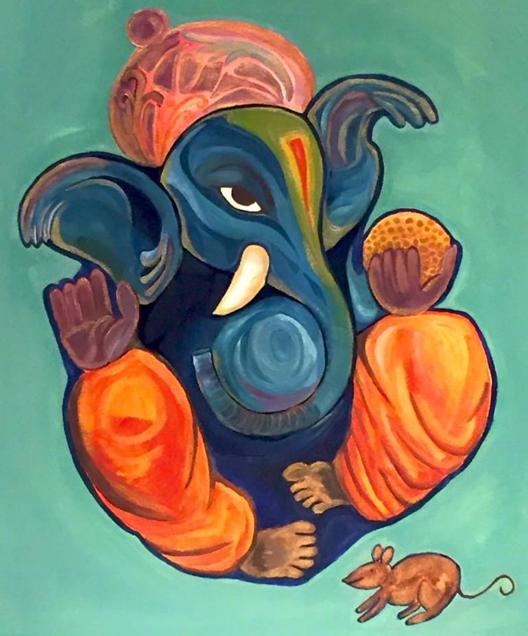 watercolor ganesha painting