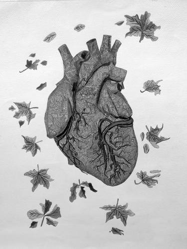 Human Heart Hand made maple leaf art thumb