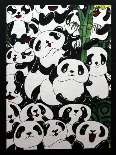 Panda Doodling Acrylic painting thumb