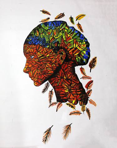 Original Abstract Women Painting by Dr Mubarak Muhammad Ali