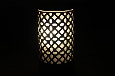 beautiful light lamp in dark thumb