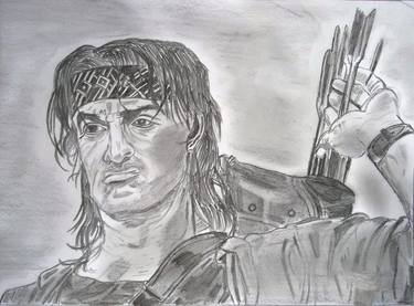 Sylvester Stallone Portrait sketch of Rambo thumb