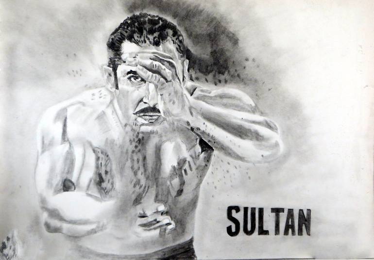 Salman Khan Pencil Portrait of sultan Drawing by Dr Mubarak Muhammad Ali |  Saatchi Art