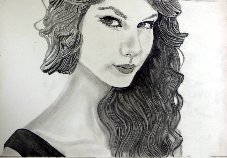 Taylor Swift pencil portrait Drawing by Dr Mubarak Muhammad Ali