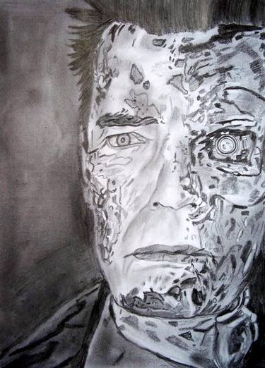 Arnold as Terminator pencil portrait thumb