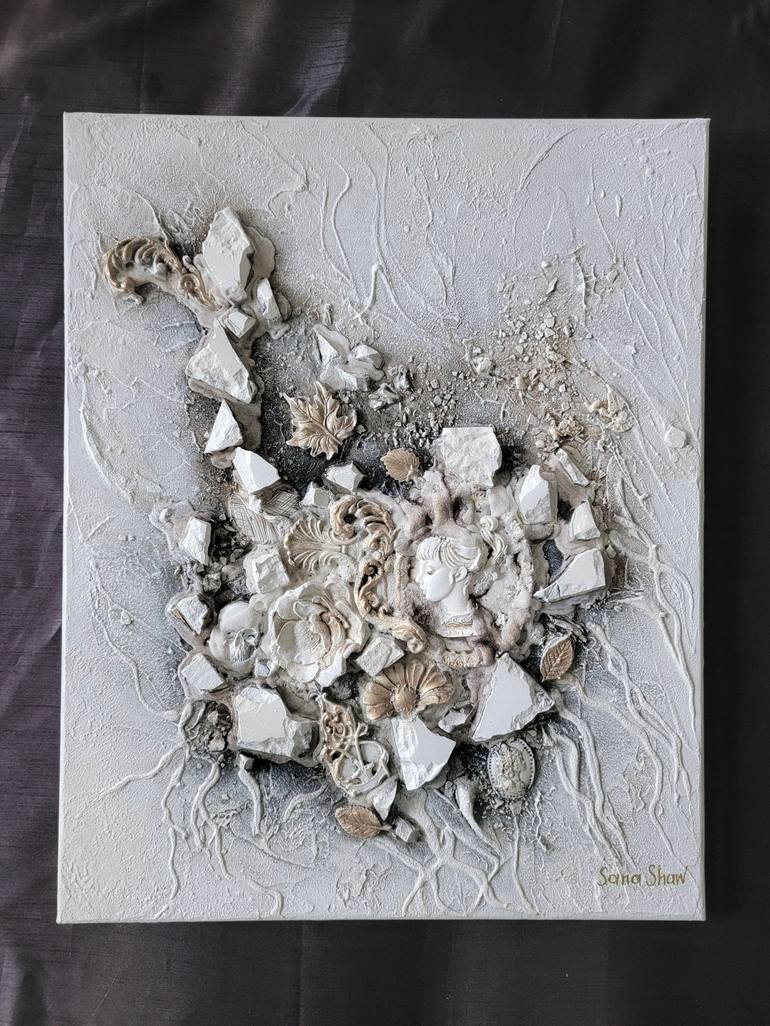 Original Baroque Abstract Mixed Media by Sana Shaw