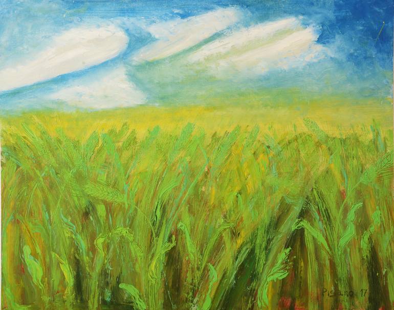 campo di grano Painting by Marcello Pisano | Saatchi Art