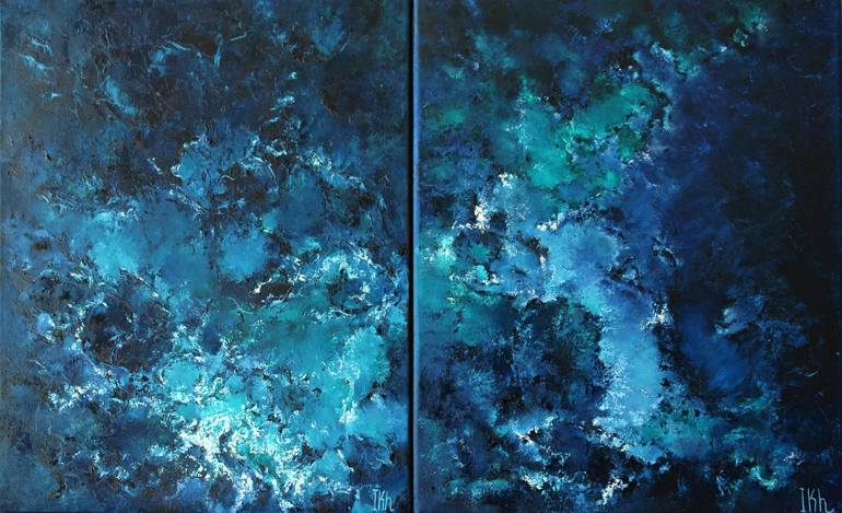 Original Abstract Seascape Painting by Iryna Khmelevska