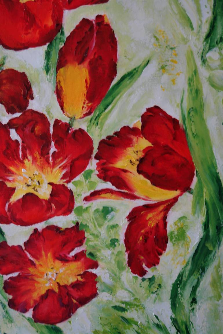 Original Abstract Floral Painting by Iryna Khmelevska