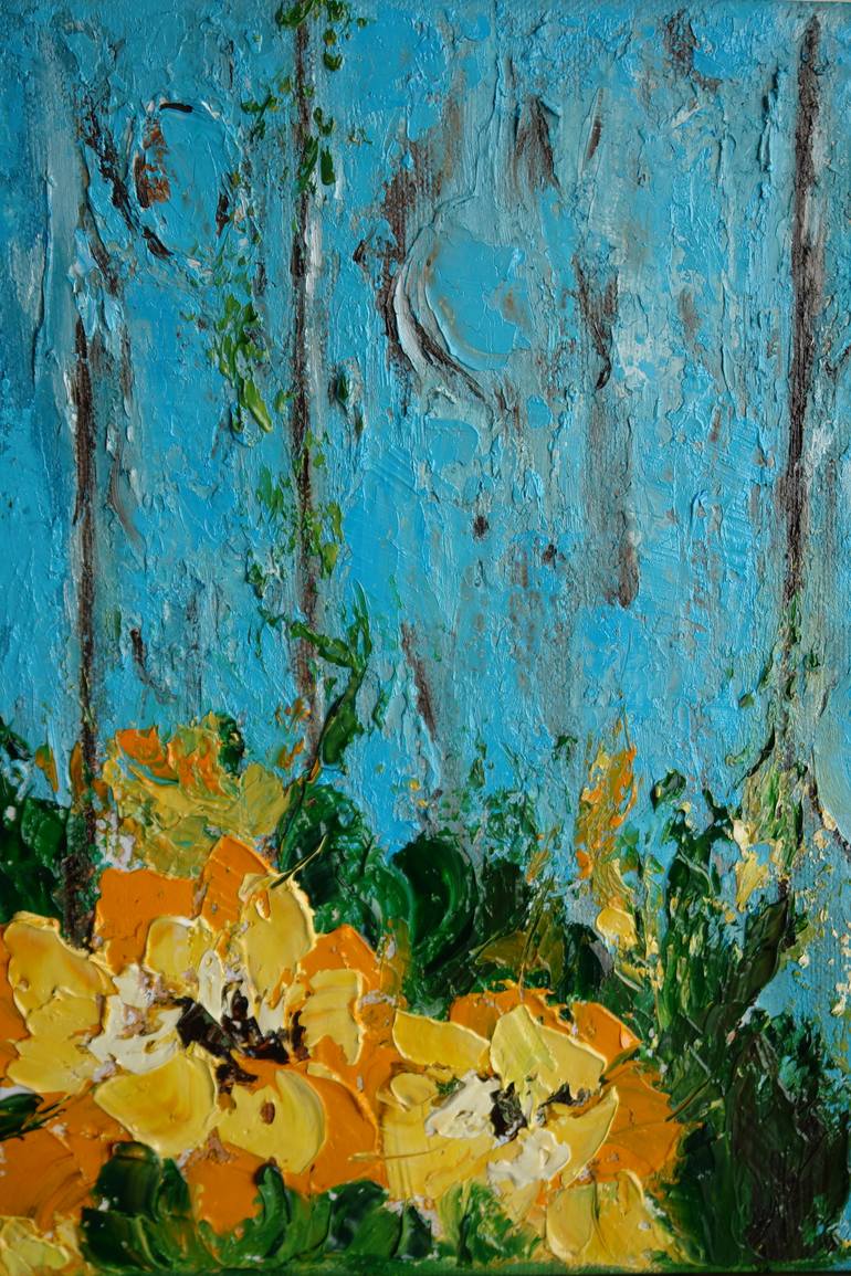 Original Abstract Floral Painting by Iryna Khmelevska