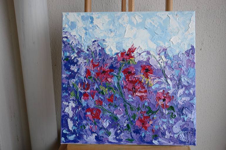 Original Abstract Floral Painting by Iryna Khmelevska
