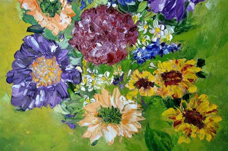 Original Impressionism Floral Painting by Iryna Khmelevska