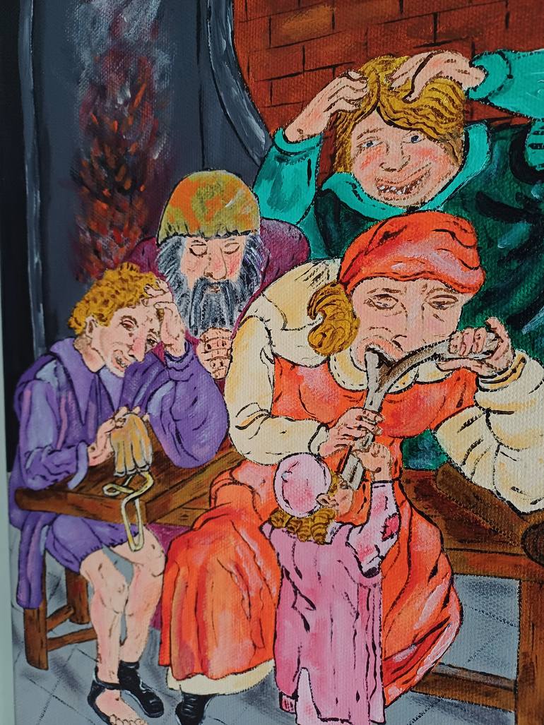 Original Documentary People Painting by Corinne Hamer