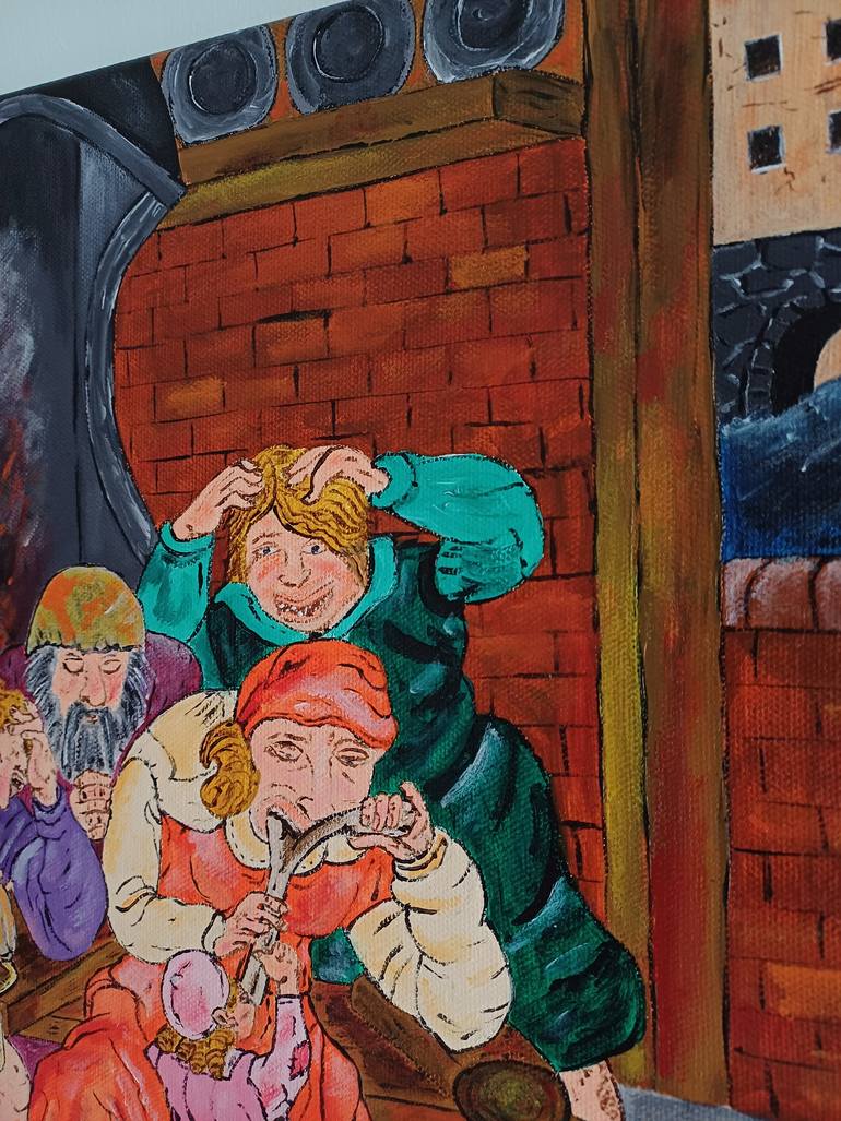 Original Documentary People Painting by Corinne Hamer