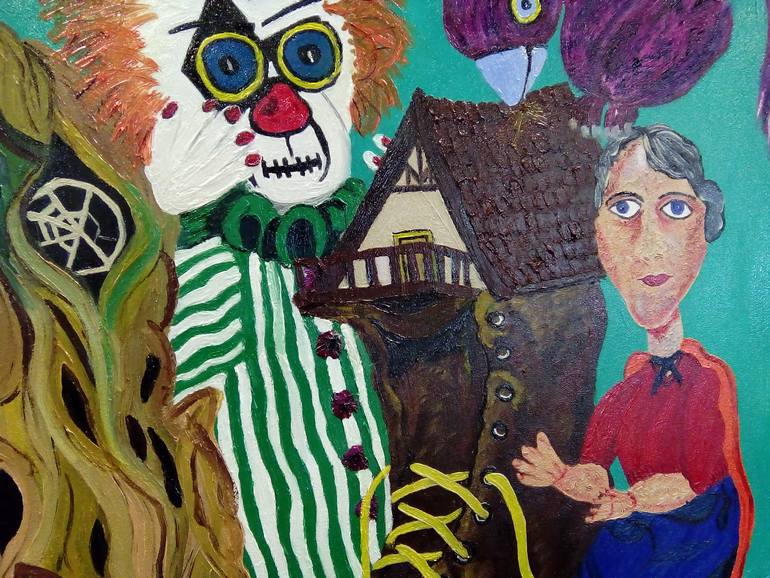 Original Expressionism Cartoon Painting by Corinne Hamer