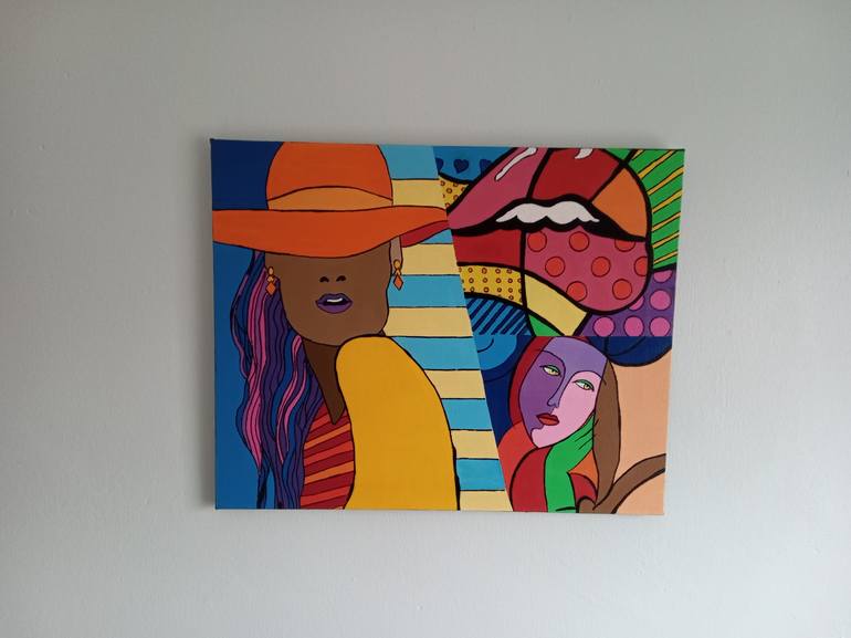 Original Pop Art People Painting by Corinne Hamer