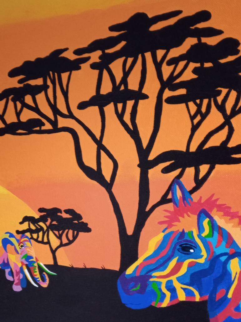 Original Abstract Expressionism Animal Painting by Corinne Hamer