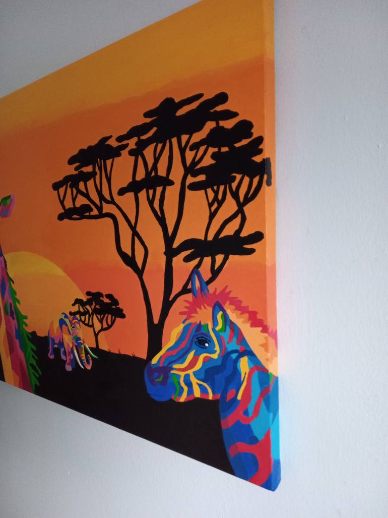 Original Abstract Expressionism Animal Painting by Corinne Hamer