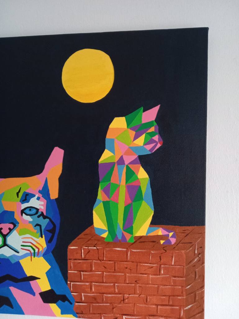 Original Cats Painting by Corinne Hamer