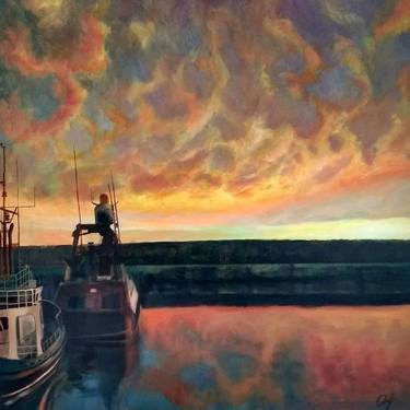 Original Fine Art Boat Paintings by Daniel Martin Fairbairn