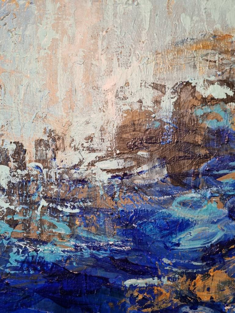 Original Abstract Expressionism Beach Painting by Andrea Edwards