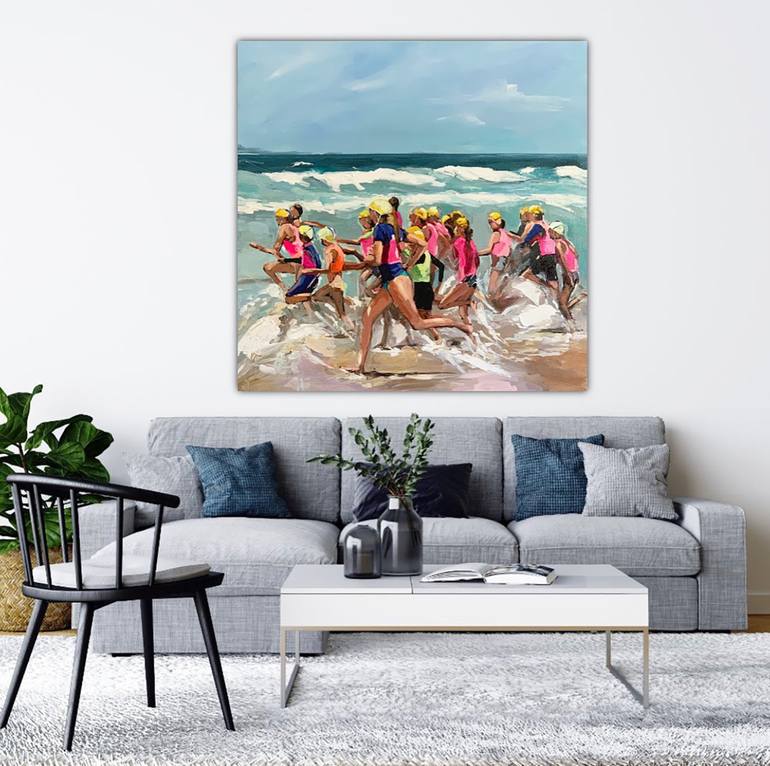 Original Modern Beach Painting by Gina Fishman