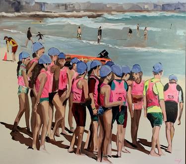 Original Figurative Beach Paintings by Gina Fishman