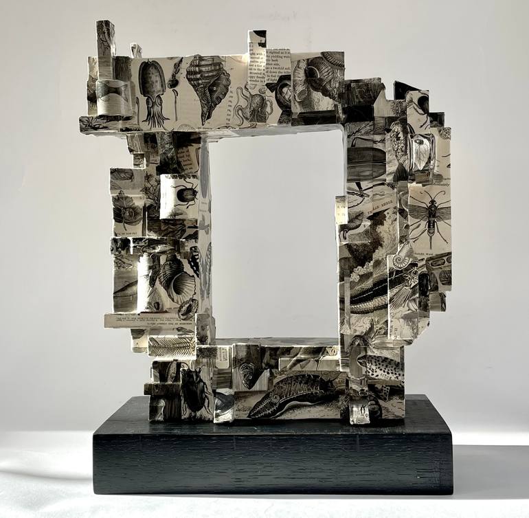 Original Black & White Abstract Sculpture by Rebecca Lisle
