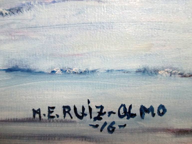 Original Impressionism Beach Painting by Esperanza Ruiz-Olmo