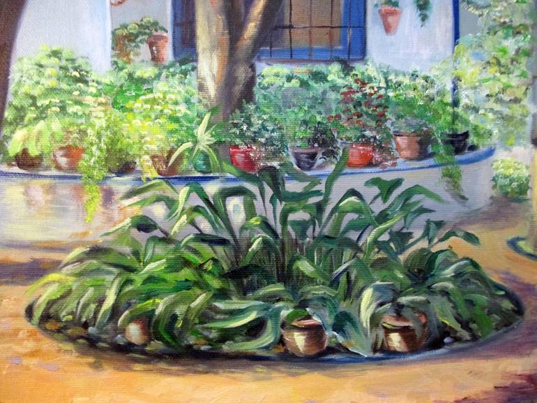 Original Impressionism Garden Painting by Esperanza Ruiz-Olmo