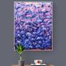 Abstract oil painting was done with a palette knife on canvas. The collaboration of violet and pink color, texture, movement and stillness.
