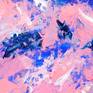 Abstract oil painting was done with a palette knife on canvas. The collaboration of violet and pink color, texture, movement and stillness.